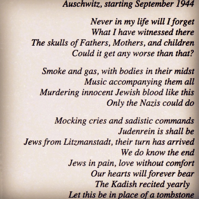 poem about auschwitz