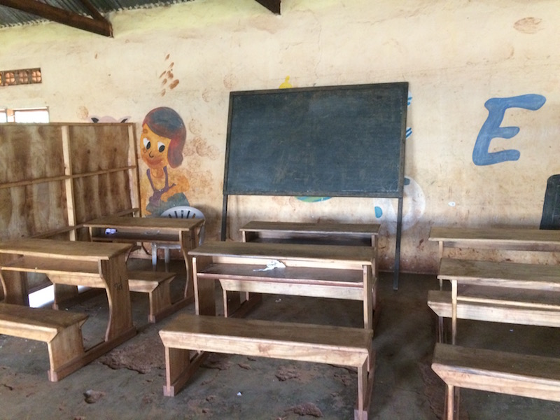 A classroom at the school which was shut down